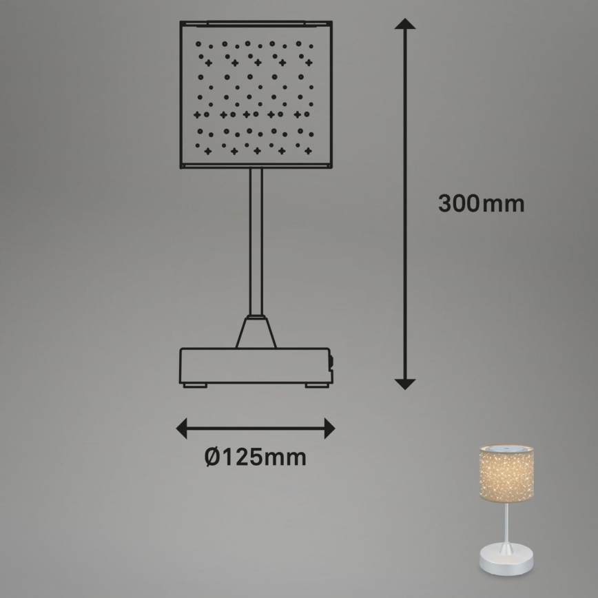 Brilo - LED regulējama uzlādējama āra galda lampa LOLE LED/3W/5V 2000mAh IP44 sudraba/beige