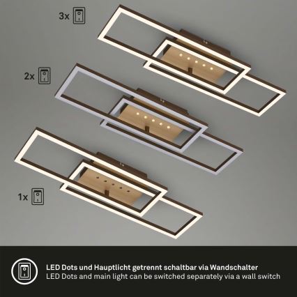 Brilo - LED regulējams griestu gaismeklis LED/30W/230V 3000K brūns