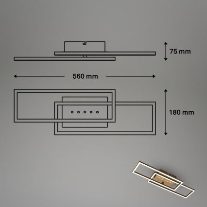 Brilo - LED regulējams griestu gaismeklis LED/30W/230V 3000K brūns