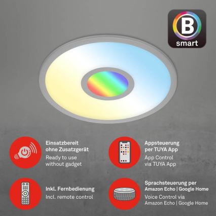 Brilo - LED RGB Aptumšojama griestu lampa CENTRO LED/24W/230V 2700-6500K Wi-Fi Tuya + tālvadības pults
