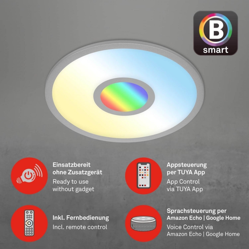 Brilo - LED RGB Aptumšojama griestu lampa CENTRO LED/24W/230V 2700-6500K Wi-Fi Tuya + tālvadības pults