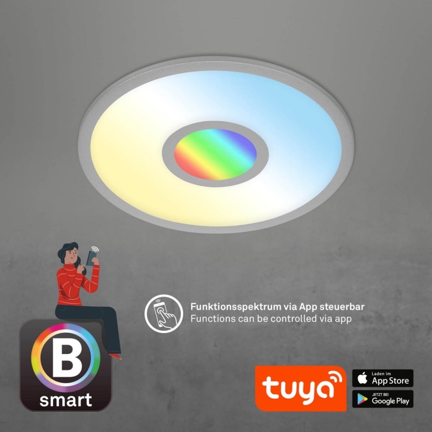 Brilo - LED RGB Aptumšojama griestu lampa CENTRO LED/24W/230V 2700-6500K Wi-Fi Tuya + tālvadības pults