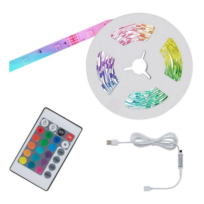 Brilo - LED RGB Aptumšojama josla 6,6m LED/6W/USB + tālvadības pults