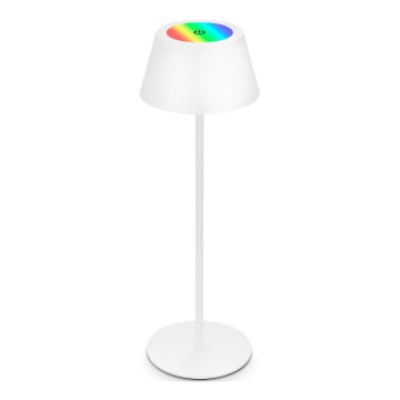 Brilo - LED RGB regulējama, uzlādējama, skārienjūtīga āra galda lampa KIKI LED/2,6W/5V IP44 2600 mAh balta