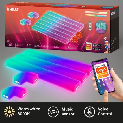 Brilo - LED RGBIC Aptumšojama lampa sliede Viedā LED/24W/230V Wi-Fi Tuya