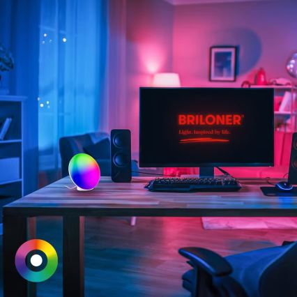 Brilo - LED RGBIC ar regulējamu spilgtumu galda lampa TARA LED/6W/230V 3000-6500K balta + tālvadības pults