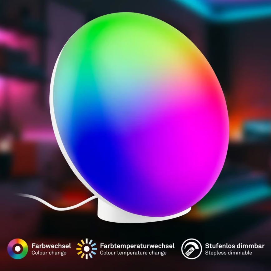 Brilo - LED RGBIC ar regulējamu spilgtumu galda lampa TARA LED/6W/230V 3000-6500K balta + tālvadības pults