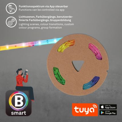 Brilo - LED RGBW Aptumšojama josla 6,5m LED/18W/230V Wi-Fi Tuya + tālvadības pults