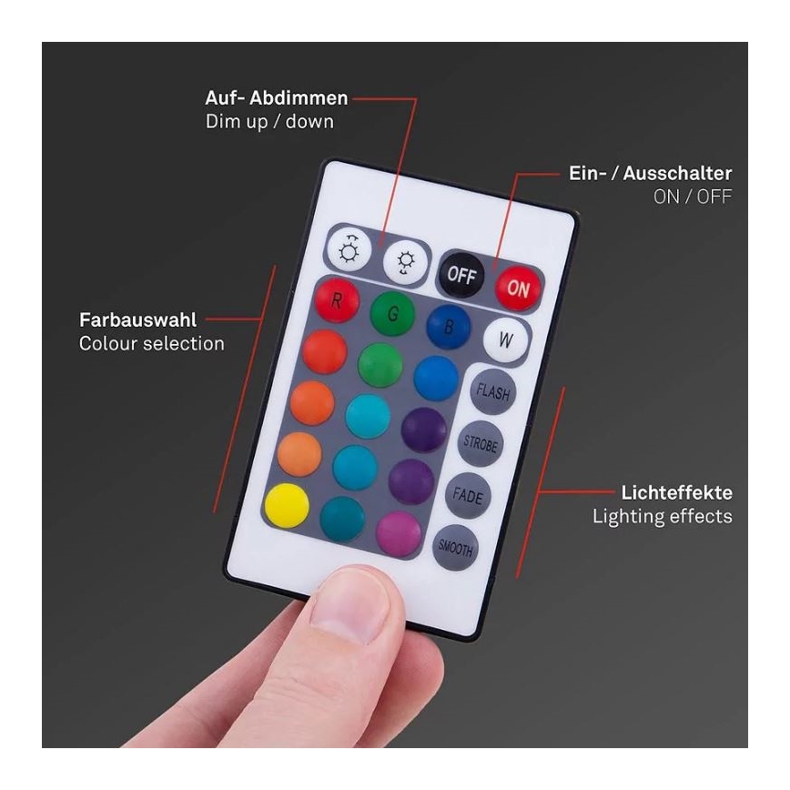 Brilo - LED RGBW Aptumšojama josla 6,5m LED/22W/230V + tālvadības pults