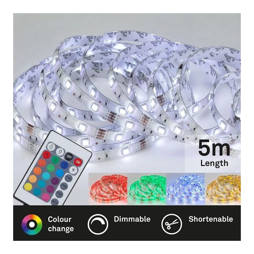Brilo - LED RGBW Aptumšojama josla 6,5m LED/22W/230V + tālvadības pults