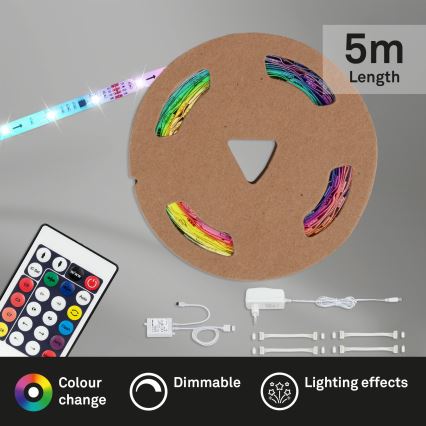 Brilo - LED RGBW Aptumšojama josla 6,5m LED/24W/230V + tālvadības pults