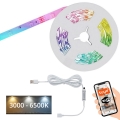 Brilo - LED RGBW Aptumšojama josla MUSIC 6,6m LED/7,5W/USB Wi-Fi Tuya