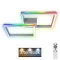 Brilo - LED RGBW Aptumšojama virsapmetuma lustra FRAME 2xLED/17W/230V 2700-6500K + tālvadības pults