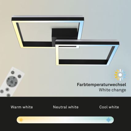 Brilo - LED RGBW Aptumšojama virsapmetuma lustra FRAME 2xLED/17W/230V 2700-6500K + tālvadības pults