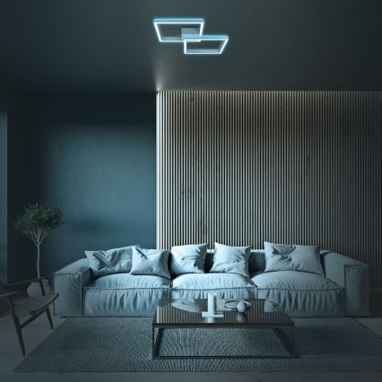 Brilo - LED RGBW Aptumšojama virsapmetuma lustra FRAME 2xLED/17W/230V 2700-6500K + tālvadības pults