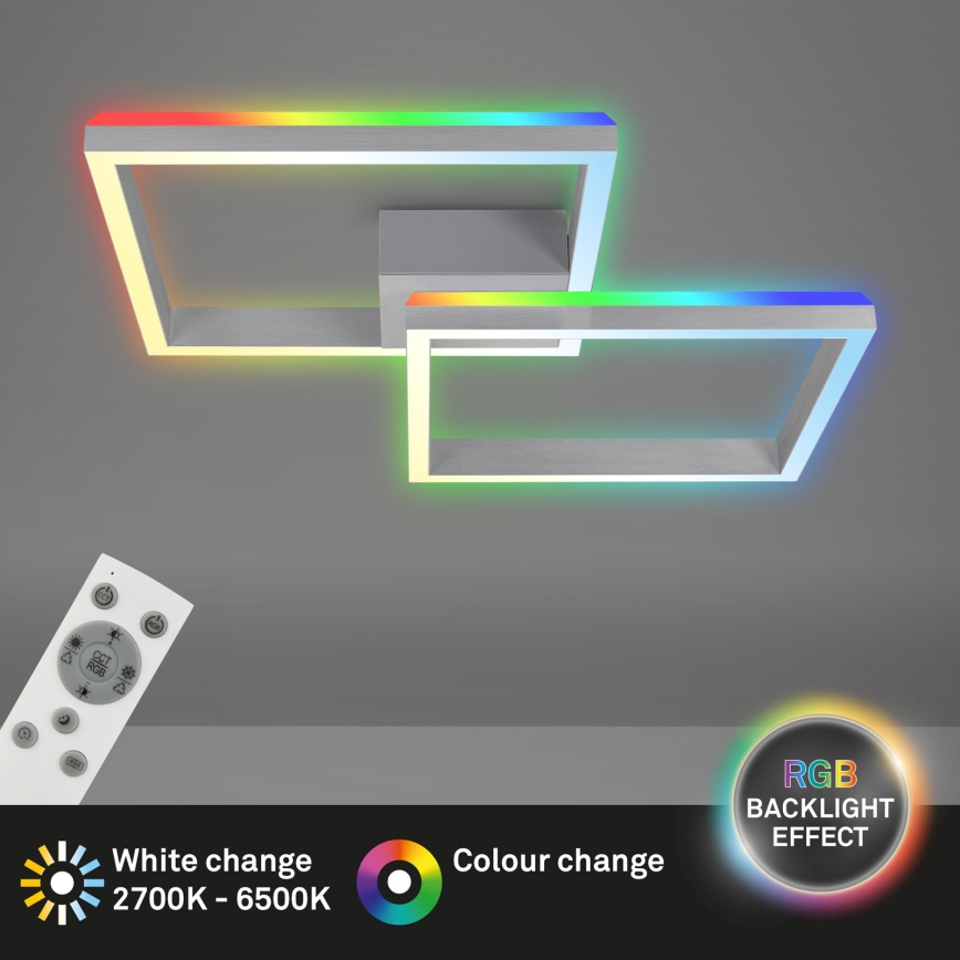 Brilo - LED RGBW Aptumšojama virsapmetuma lustra FRAME 2xLED/17W/230V 2700-6500K + tālvadības pults