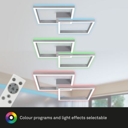 Brilo - LED RGBW Aptumšojama virsapmetuma lustra FRAME 2xLED/17W/230V 2700-6500K + tālvadības pults