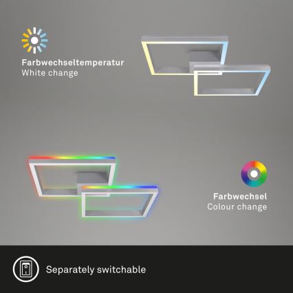 Brilo - LED RGBW Aptumšojama virsapmetuma lustra FRAME 2xLED/17W/230V 2700-6500K + tālvadības pults