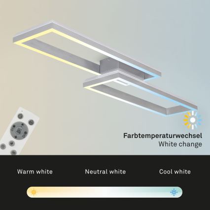 Brilo - LED RGBW Aptumšojama virsapmetuma lustra FRAME 2xLED/21W/230V 2700-6500K + tālvadības pults