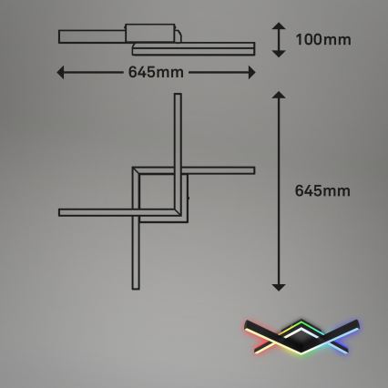 Brilo - LED RGBW Aptumšojama virsapmetuma lustra FRAME 2xLED/9W/230V 2700-6500K + tālvadības pults