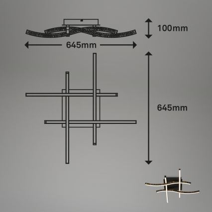 Brilo - LED Virsapmetuma lustra REY 4xLED/6W/230V melna