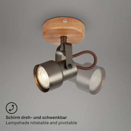 Brilo - LED virziena lampa TAHUN 1xGU10/5W/230V brūna