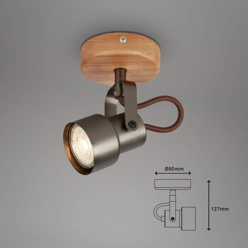 Brilo - LED virziena lampa TAHUN 1xGU10/5W/230V brūna