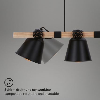 Brilo - Lustra ar auklu TALLE 4xE27/40W/230V gumijkoks