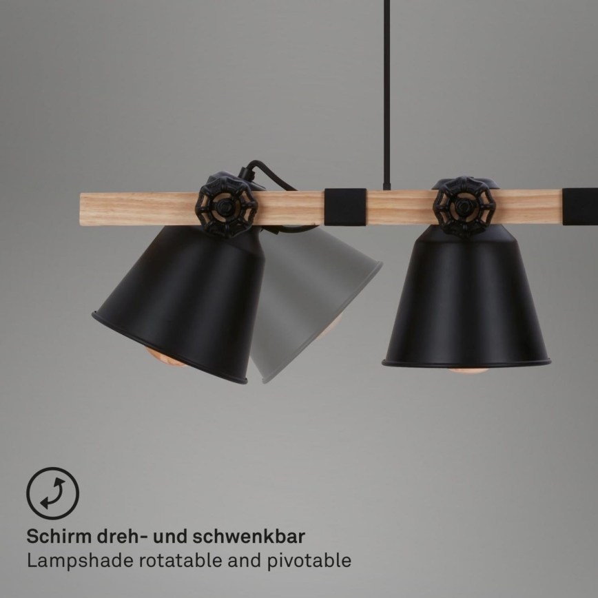 Brilo - Lustra ar auklu TALLE 4xE27/40W/230V gumijkoks