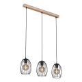 Brilo - Lustra ar auklu WAKTU 3xE27/60W/230V gumijkoks
