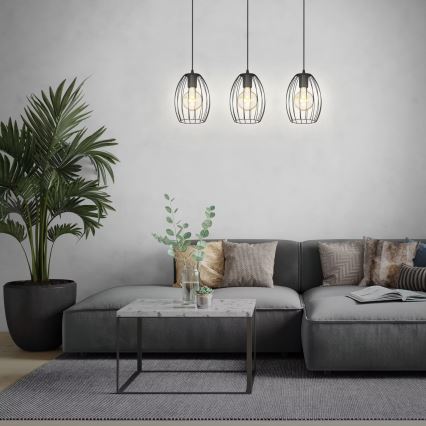 Brilo - Lustra ar auklu WAKTU 3xE27/60W/230V gumijkoks