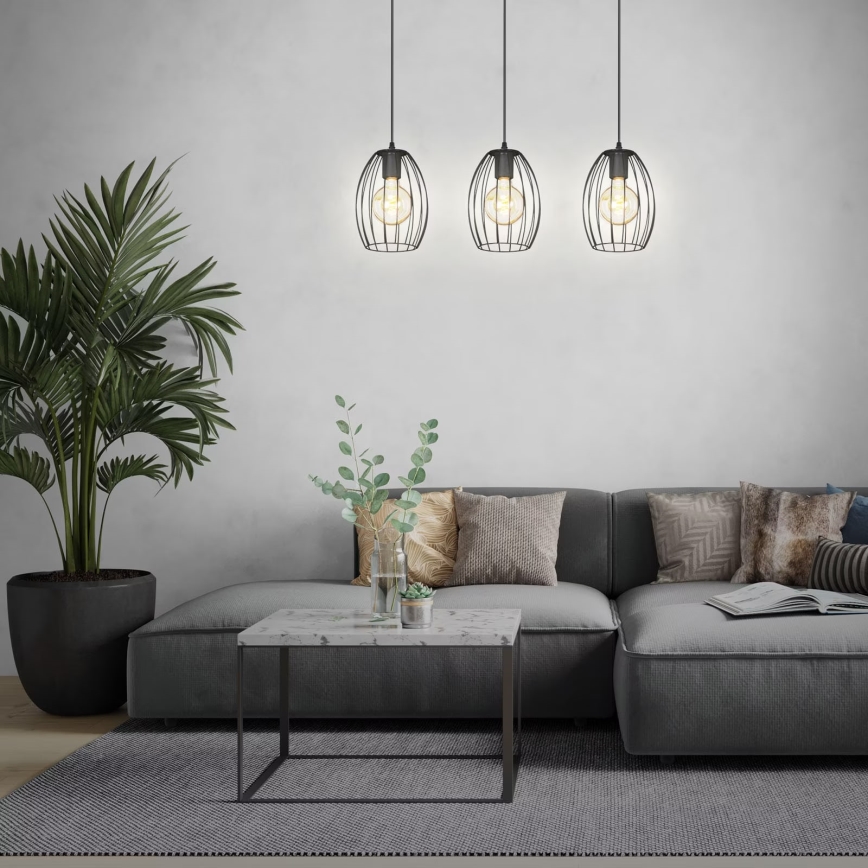 Brilo - Lustra ar auklu WAKTU 3xE27/60W/230V gumijkoks