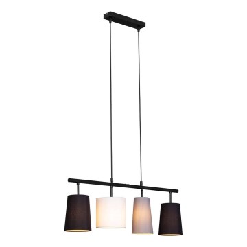 Brilo - Lustra uz kabeļa 4xE27/40W/230V melna/pelēka/balta