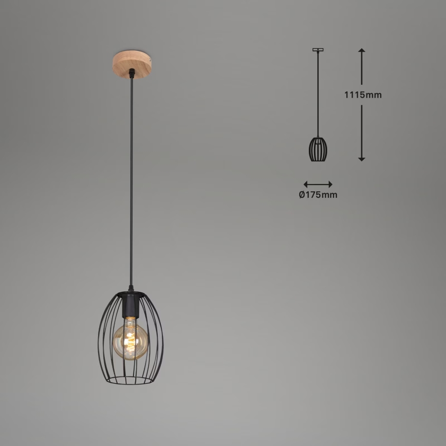 Brilo - lustra uz troses WAKTU 1xE27/60W/230V