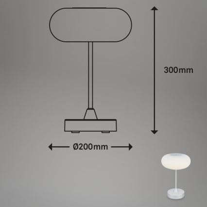 Brilo - LED dimējama āra uzlādējamā galda lampa OLANA LED/3W/5V 3300K IP44 2000 mAh