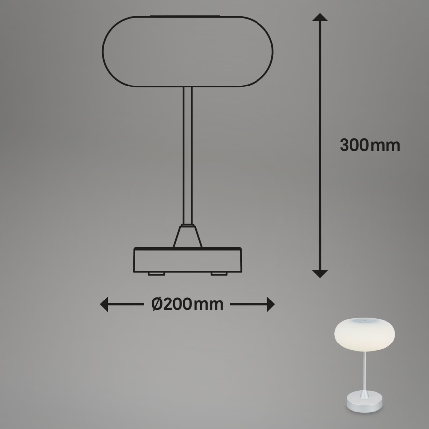 Brilo - OLANA LED uzlādējamā āra galda lampa ar regulējamu spilgtumu LED/3W/5V IP44