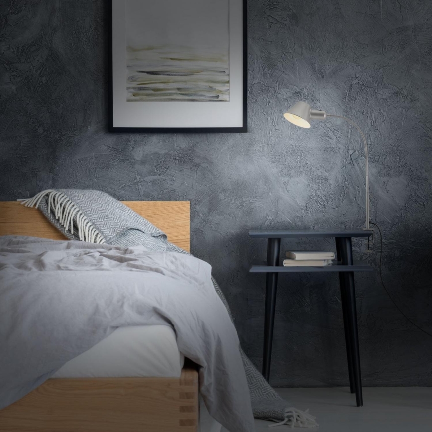 Brilo - Pielāgojama galda lampa ar stiprinājumu 1xE27/10W/230V sudraba
