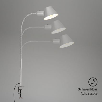 Brilo - Pielāgojama galda lampa ar stiprinājumu 1xE27/10W/230V sudraba