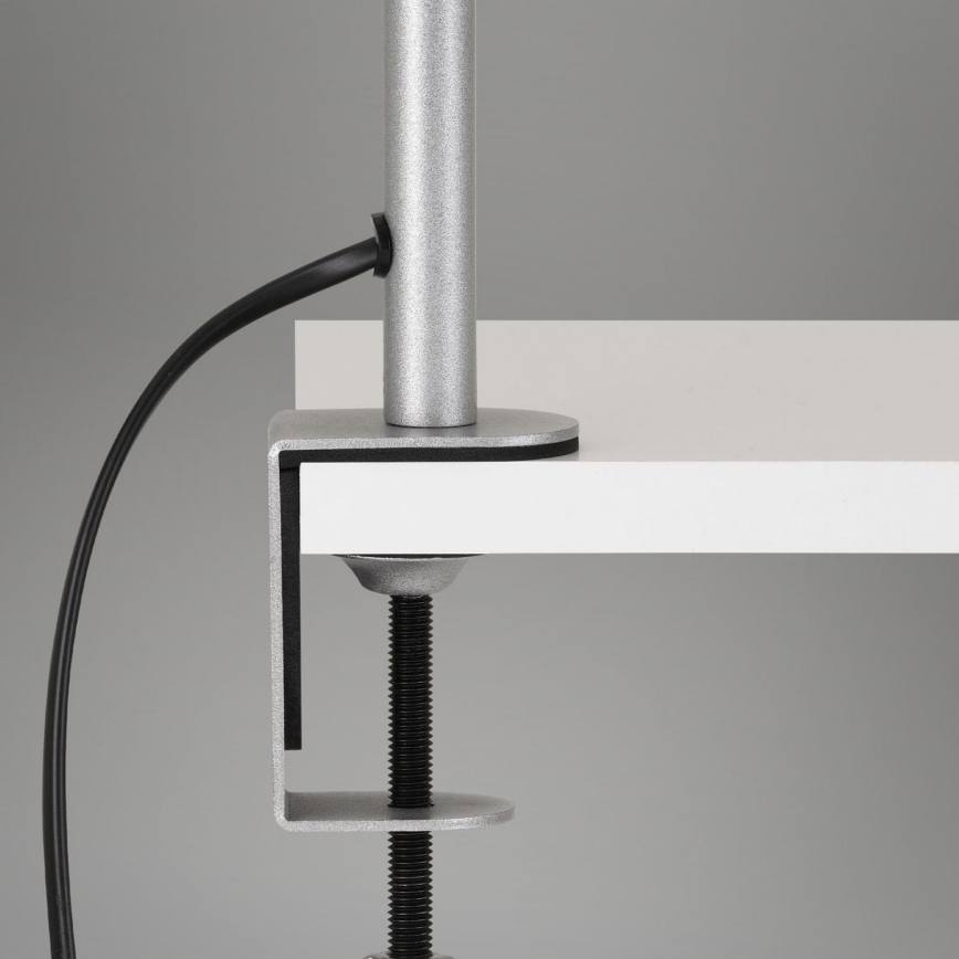 Brilo - Pielāgojama galda lampa ar stiprinājumu 1xE27/10W/230V sudraba