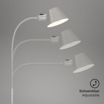 Brilo - Pielāgojama grīdas stāvlampa 1xE27/10W/230V sudraba