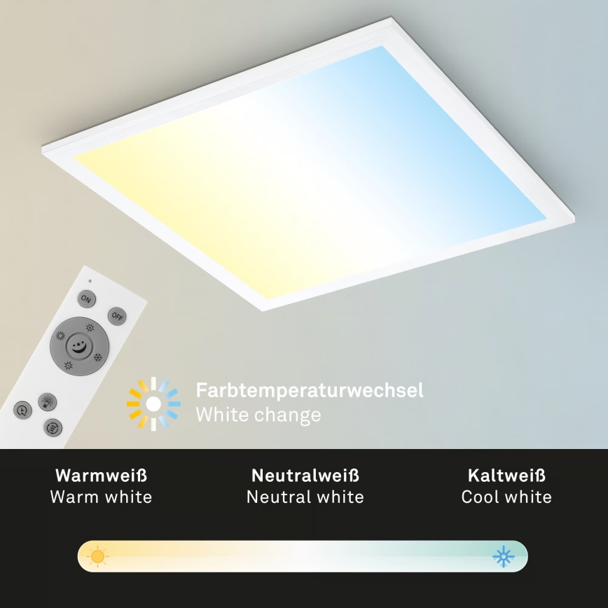 Brilo - regulējama LED griestu lampa LED/21W/230V 3000-6500K 38x38 cm balta + tālvadība