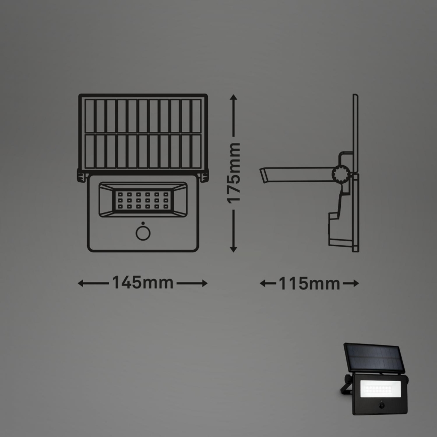 Brilo - Saules LED prožektors ar sensoru LED/5W/5,5V IP54 1200 mAh