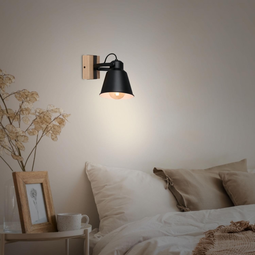 Brilo - Sienas starmetis TALLE  1xE27/40W/230V gumijkoks