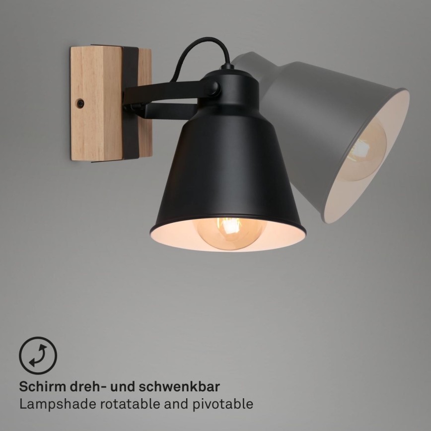 Brilo - Sienas starmetis TALLE  1xE27/40W/230V gumijkoks
