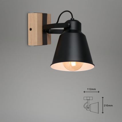 Brilo - Sienas starmetis TALLE  1xE27/40W/230V gumijkoks