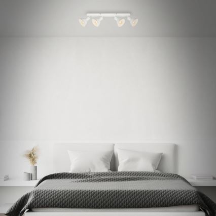 Brilo - Starmetis RETRO 4xE14/25W/230V balta