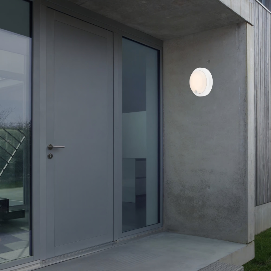 Brilo - LED uzlādējams ārējais sienas gaismeklis ar sensoru LED/4W/5V 4400 mAh IP44 balts