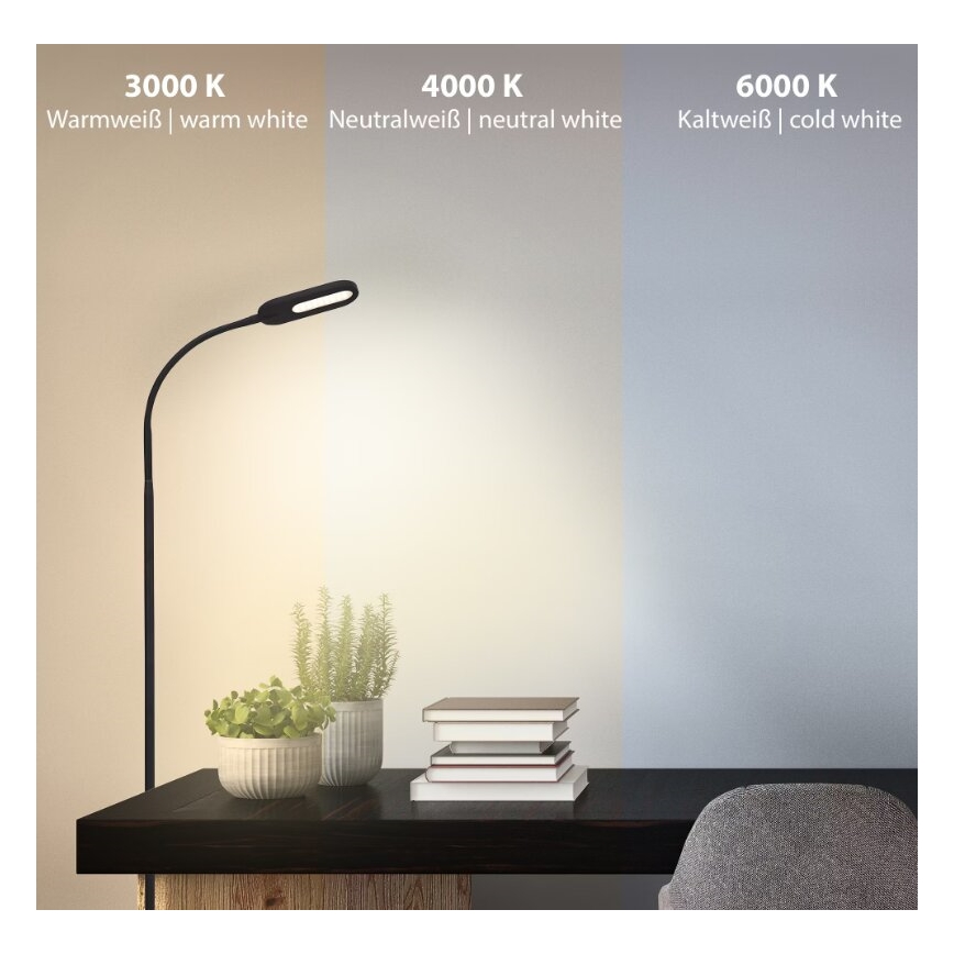 Briloner 1297-015 - LED Aptumšojama pielāgojama grīdas stāvlampa LED/6,6W/230V 3000K/4000K/6000K