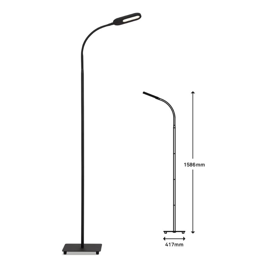 Briloner 1297-015 - LED Aptumšojama pielāgojama grīdas stāvlampa LED/6,6W/230V 3000K/4000K/6000K