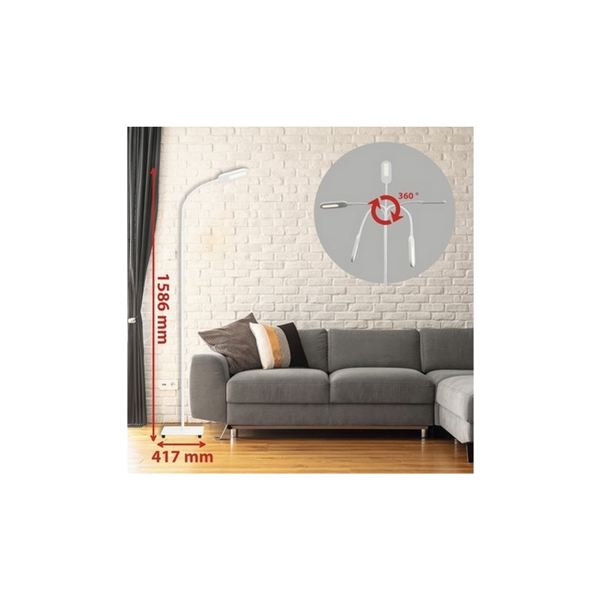 Briloner 1297-016 - LED Aptumšojama skārienvadāma grīdas stāvlampa LED/8W/230V 3000/4000/6000K